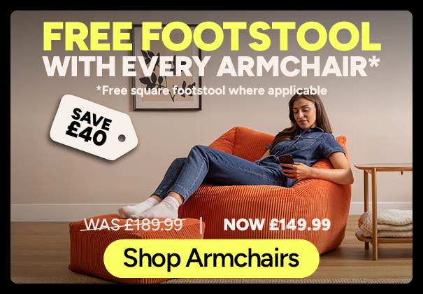 Free Footstool with Armchair Bean Bags