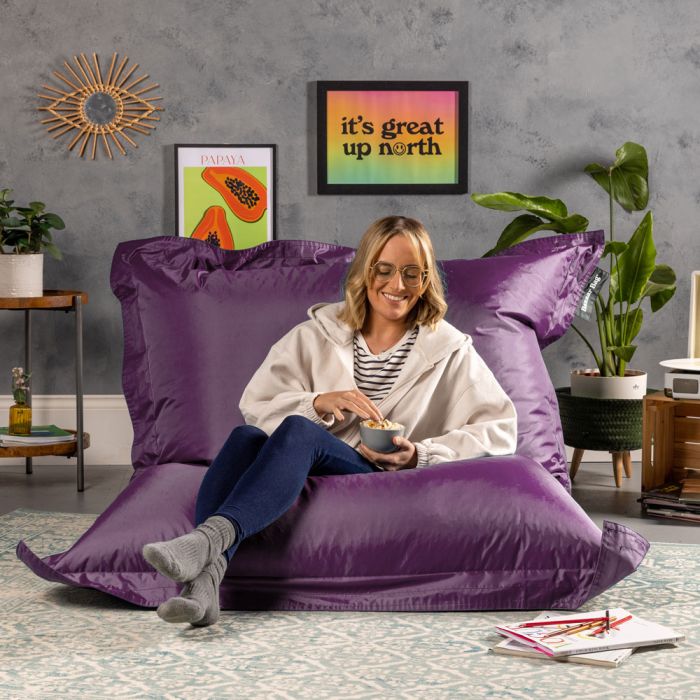 Bazaar Bag Indoor Outdoor Giant Floor Cushion Bean Bag Mulberry Purple
