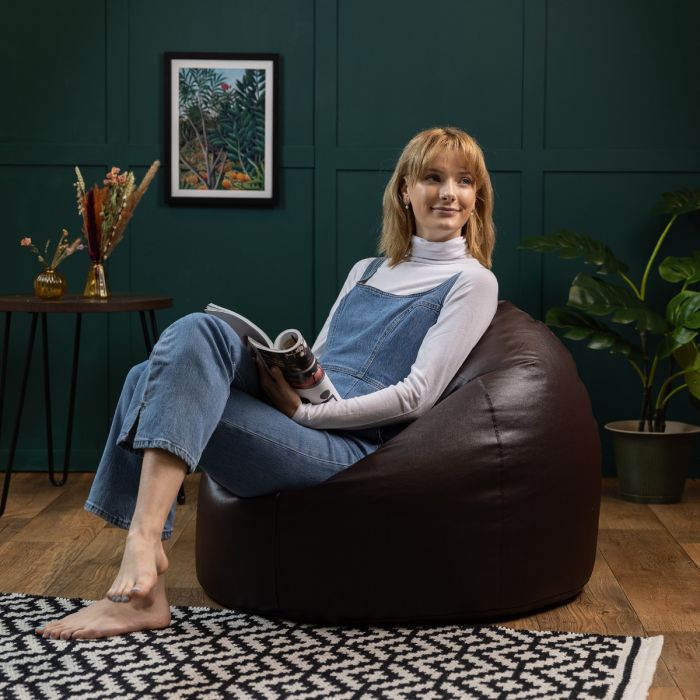 Leather bean bag couch deals