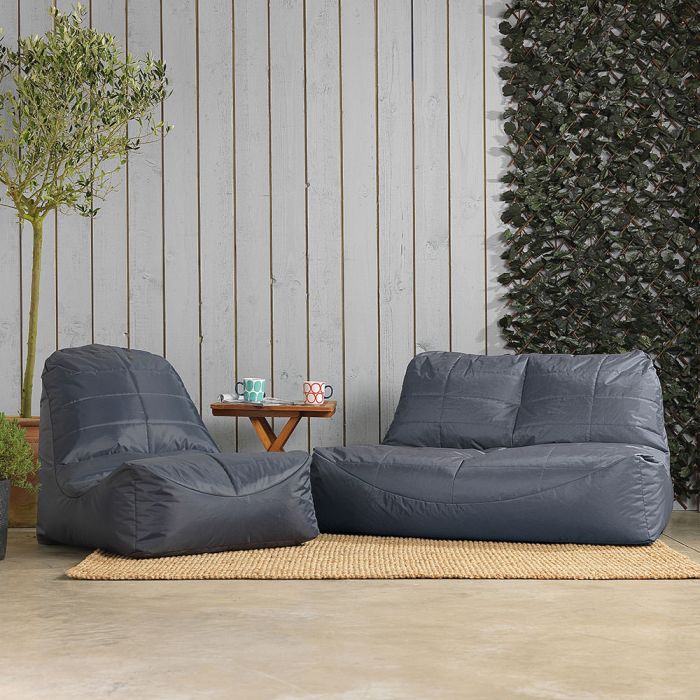 Veeva® Vista 2-Seater Indoor Outdoor Sofa Bean Bag in charcoal lifestyle