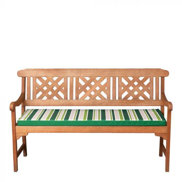 Large Striped Outdoor Garden Bench Cushion 128 X 50cm - Two Seater Outdoor Bench Cushions