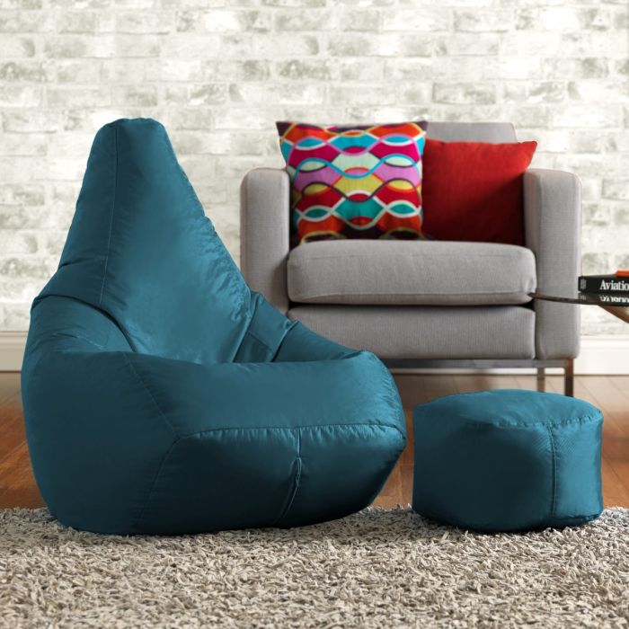 High back bean bag with free footstool deals