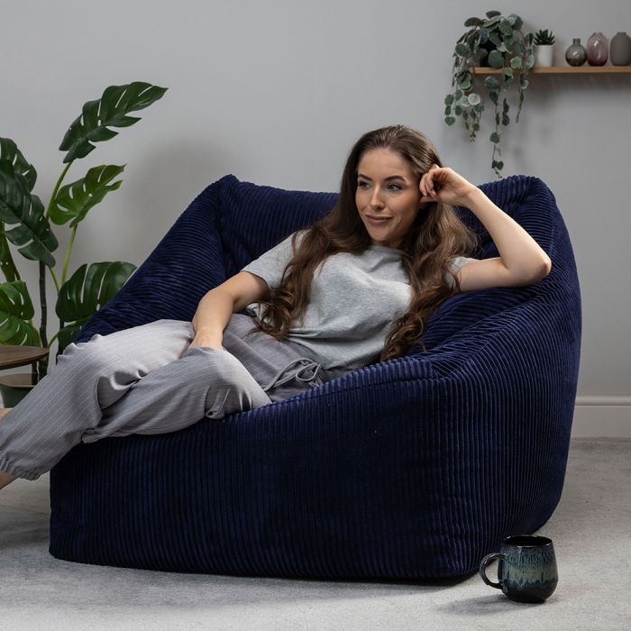 icon Morgan Cord Armchair Bean Bag Navy