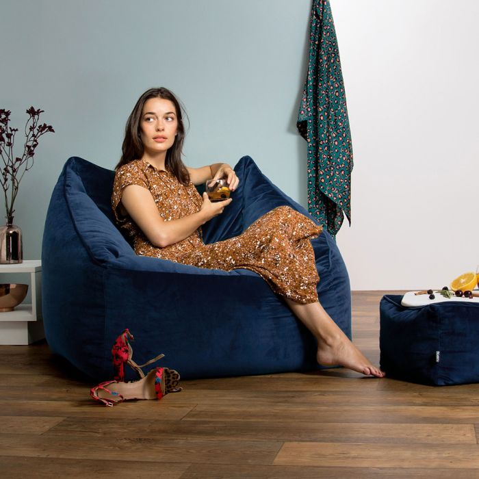 icon Natalia Velvet Armchair Bean Bag Footstool