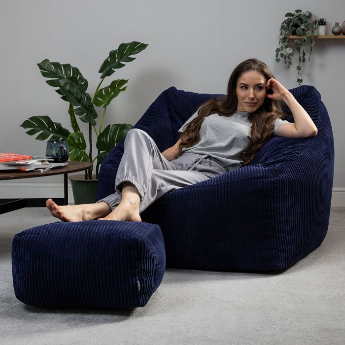 Icon Soul Cord Lounge Chair Bean Bag And Footstool Icon Soul Cord Lounge Chair Bean Bag, Bean Bag Furniture Set