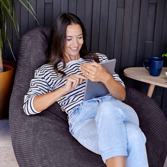 icon Dalton Cord High Back Bean Bag Recliner
