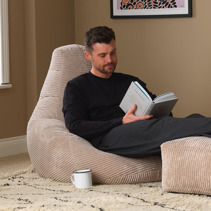 Adults Recliner Bean Bag Chair & Footstool Indoor Outdoor Large Garden  Beanbag | eBay