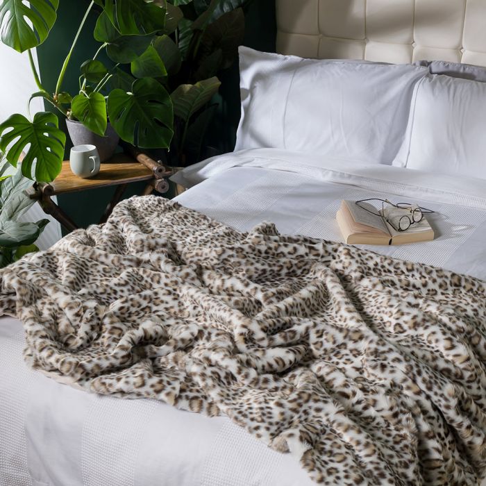 snow leopard throw pillow