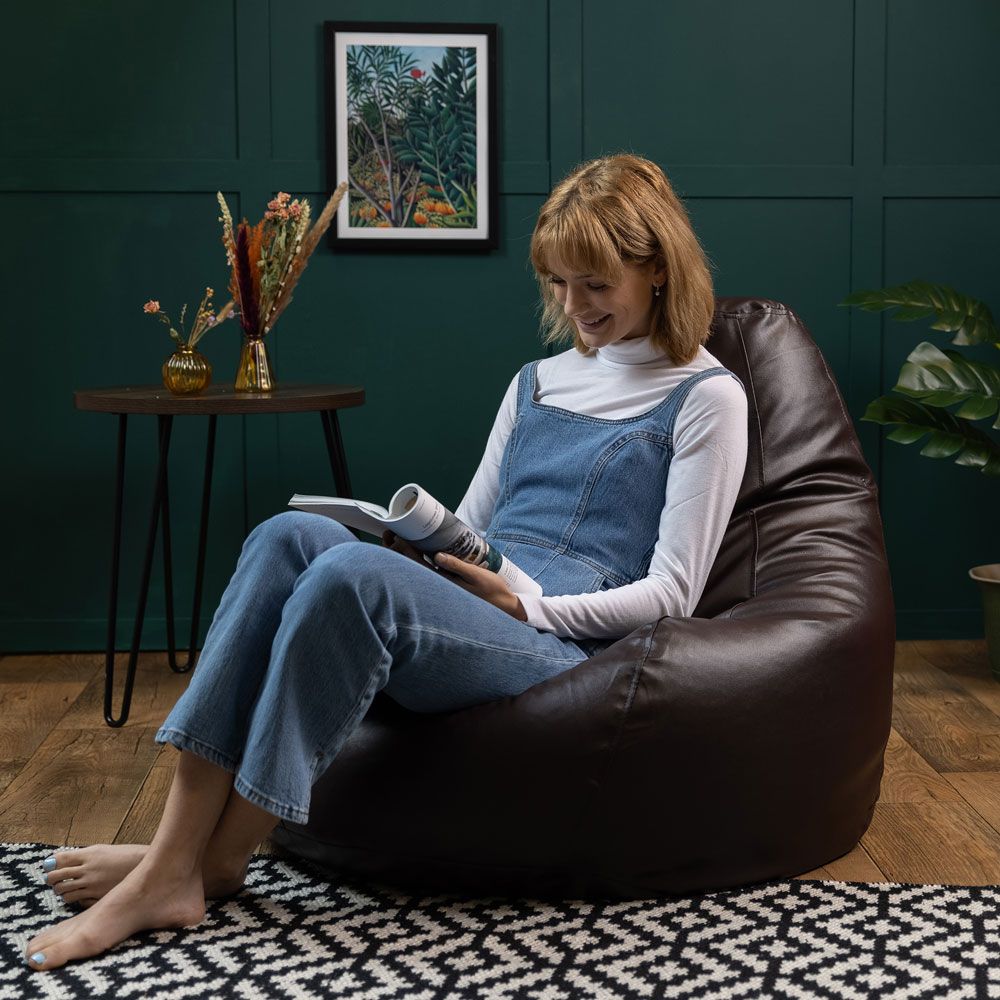 Gaming Bean Bag Recliner Faux Leather