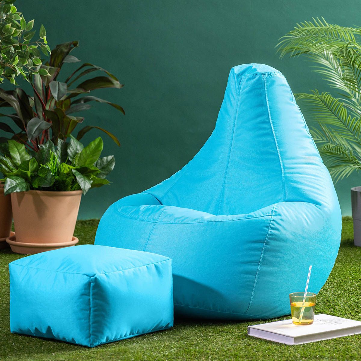 Veeva® Indoor-Outdoor Bean Bag & Footstool