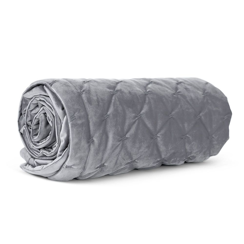 Rosa Quilted Velvet Throw, Grey