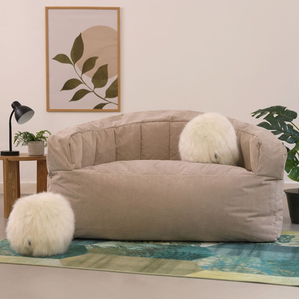 icon® Round Faux Fur Cushion, Pack of 2