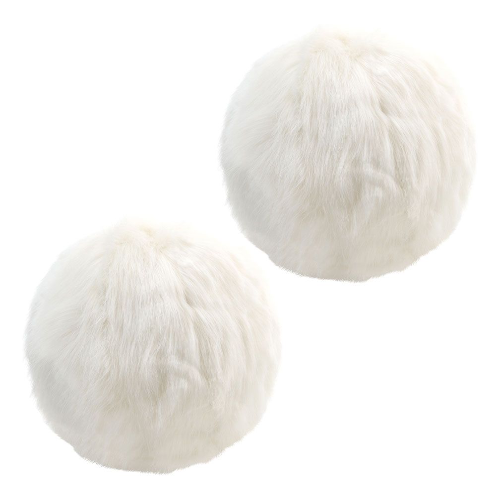 icon® Round Faux Fur Cushion, Pack of 2
