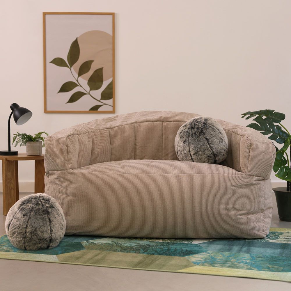 icon® Round Faux Fur Cushion, Pack of 2