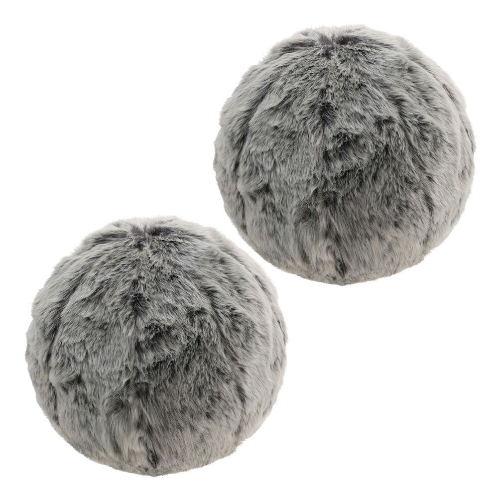 icon® Round Faux Fur Cushion, Pack of 2