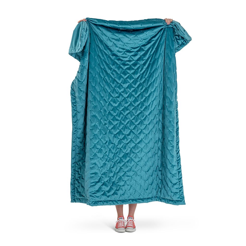 Icon® Rosa Velvet Throw, Teal