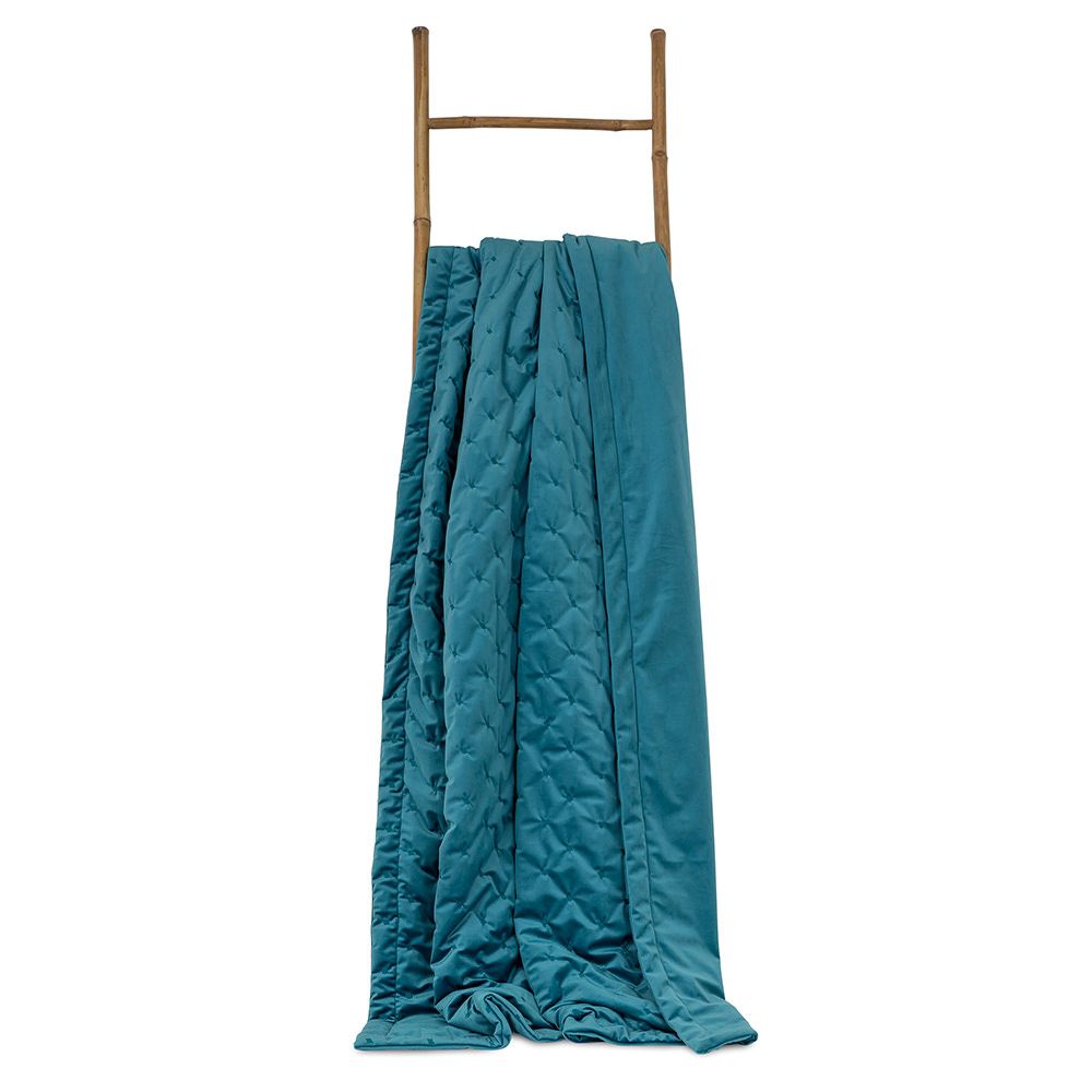 Icon® Rosa Velvet Throw, Teal