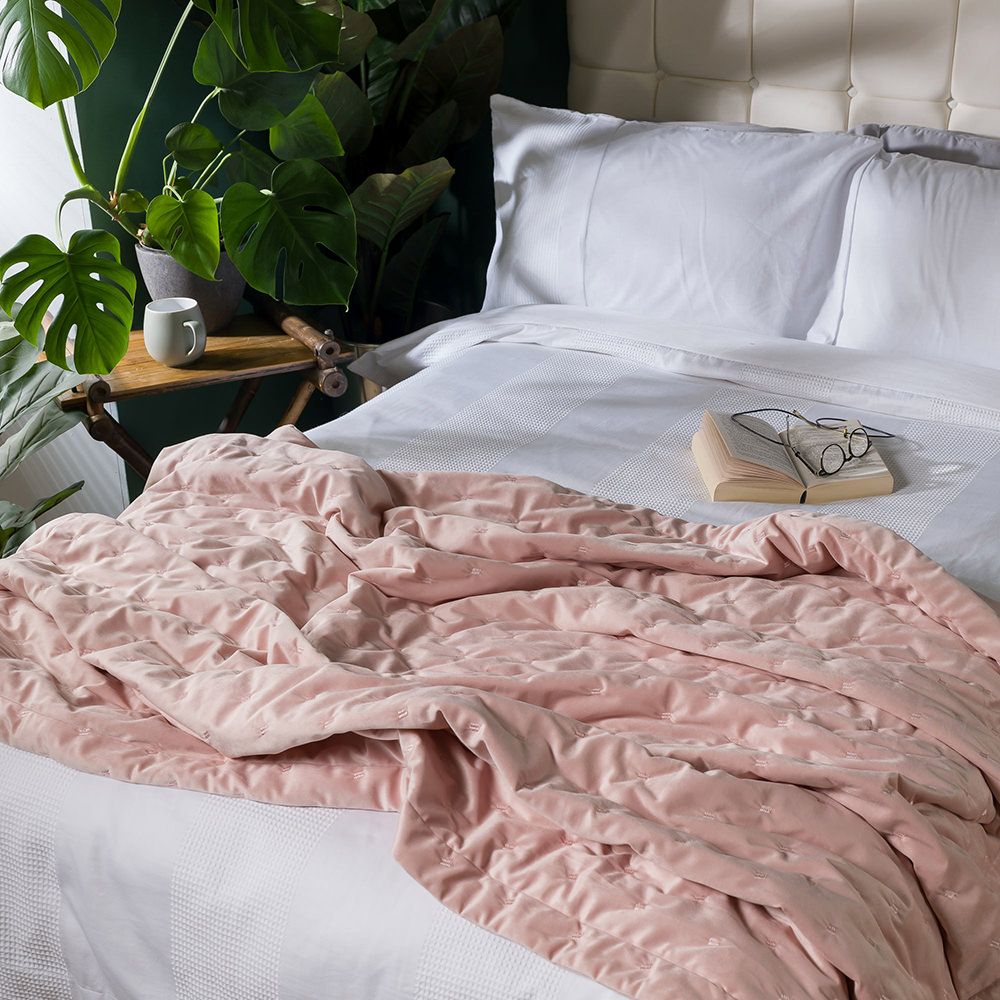 Icon® Rosa Velvet Throw, Rose Dust Pink