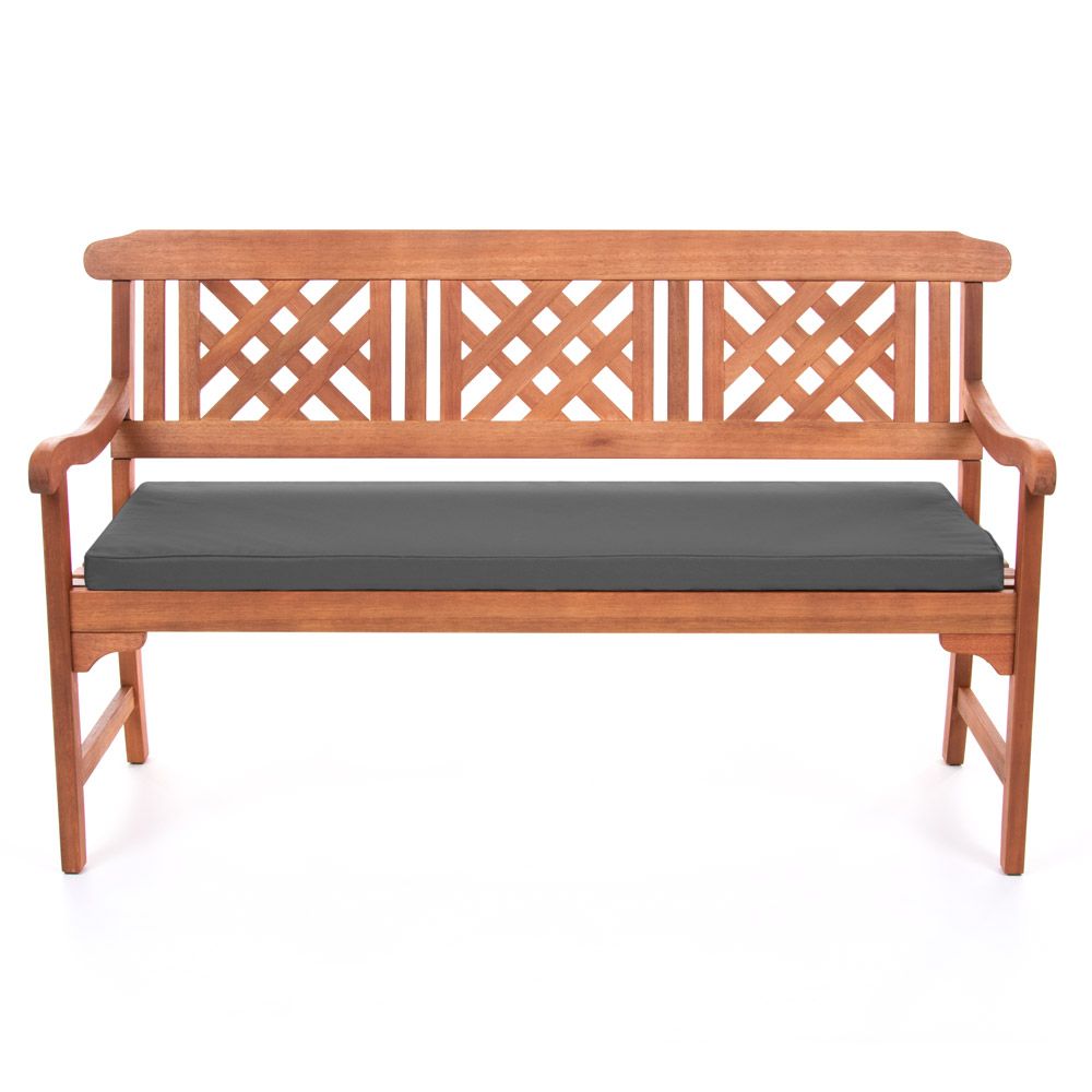 Charcoal Grey Large 3 Seater Indoor Outdoor Bench Pad on Bench