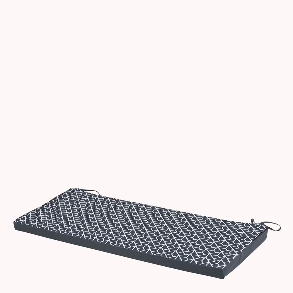 Veeva® Large Geometric Print Indoor Outdoor Bench Pad, Charcoal Grey