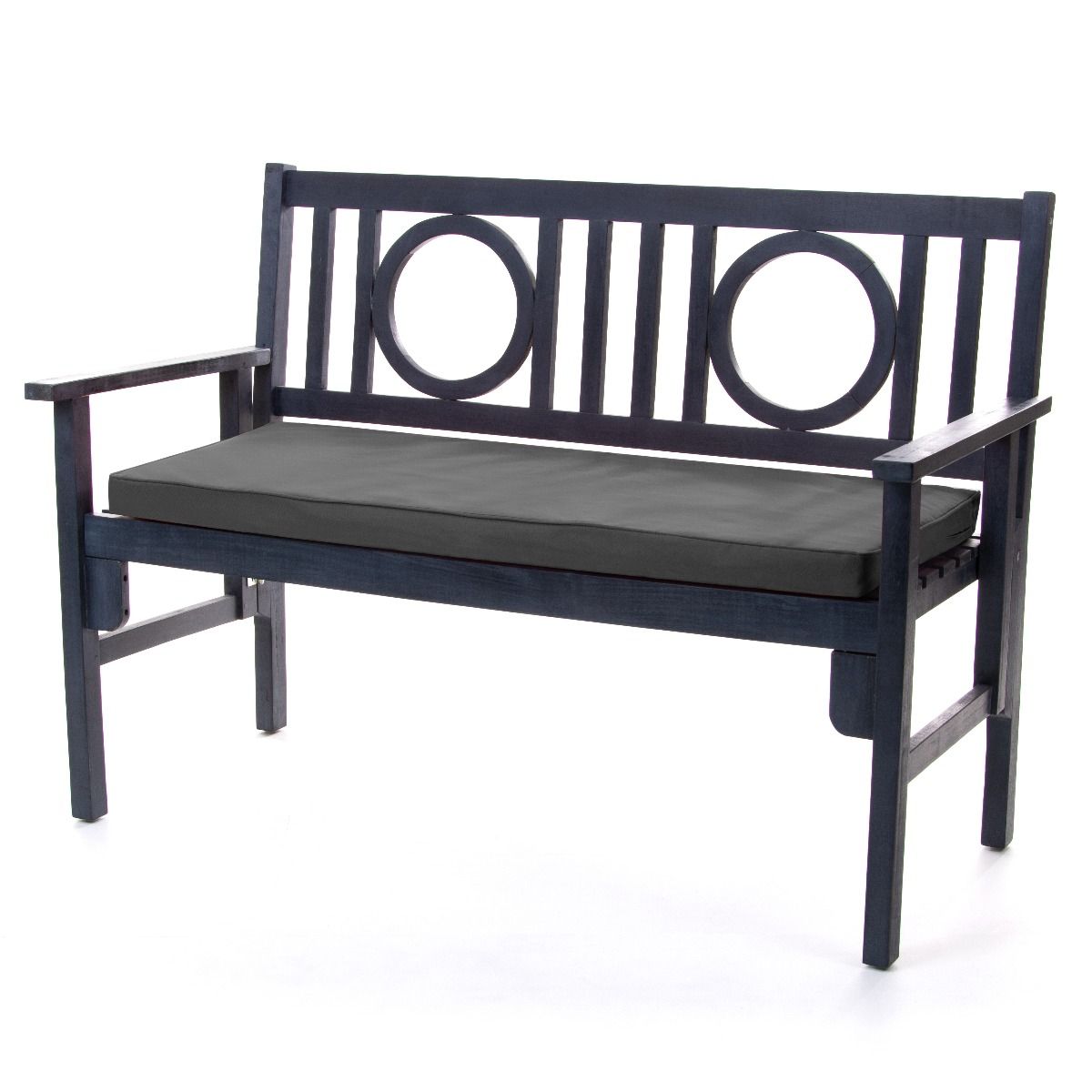 Charcoal Grey Medium 2 Seater Indoor Outdoor Bench Pad on Bench