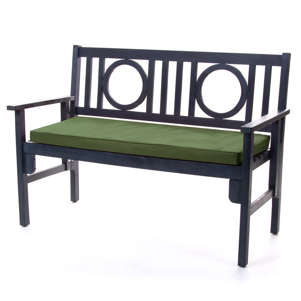 Sage Green Medium 2 Seater Indoor Outdoor Bench Pad on Bench