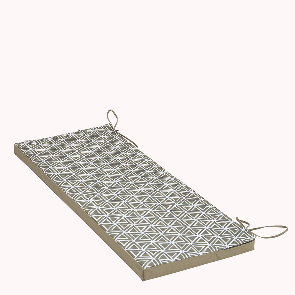 Veeva® Small Geometric Print Indoor Outdoor Bench Cushion, Olive
