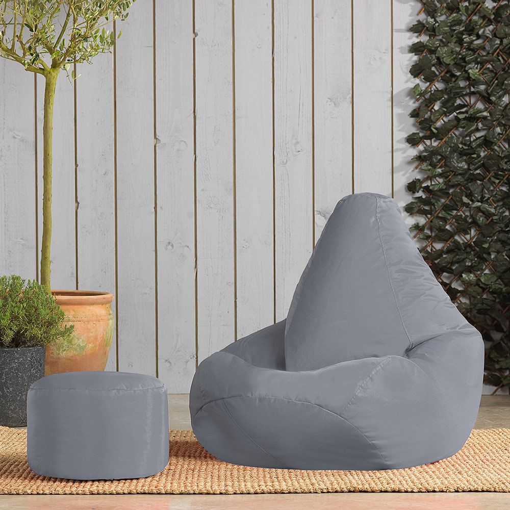 Veeva® High Back Bean Bag & Footstool Set