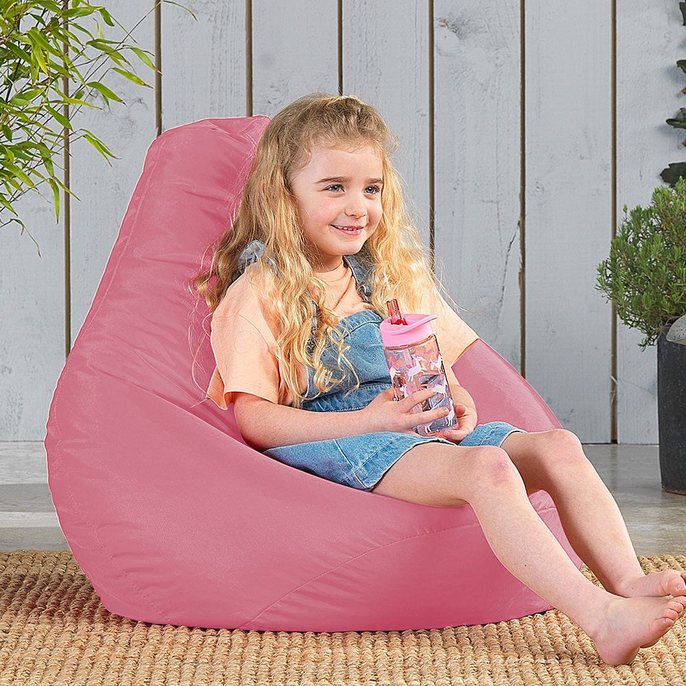 Veeva® Kids High Back Bean Bag Pod Indoor-Outdoor, Rose Dust
