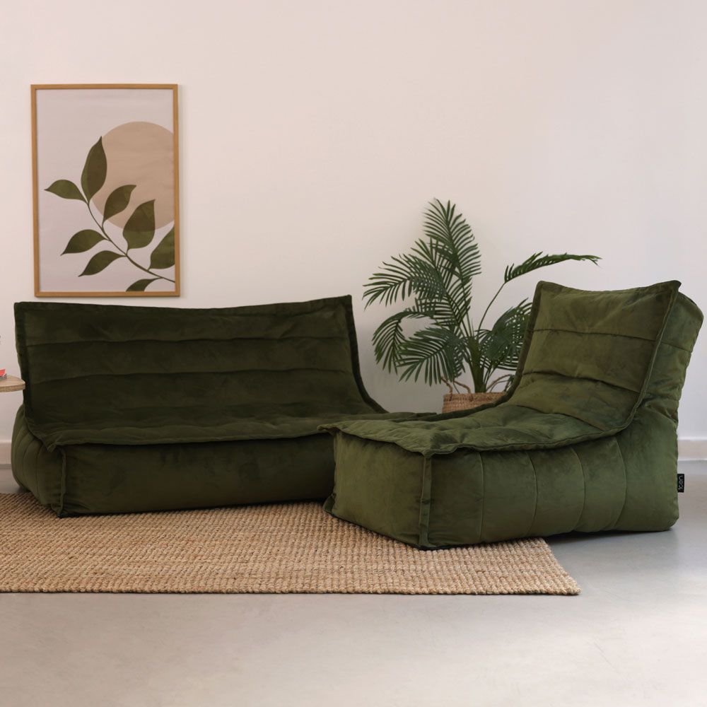 icon® Kota Velvet Sofa and Lounger, Olive