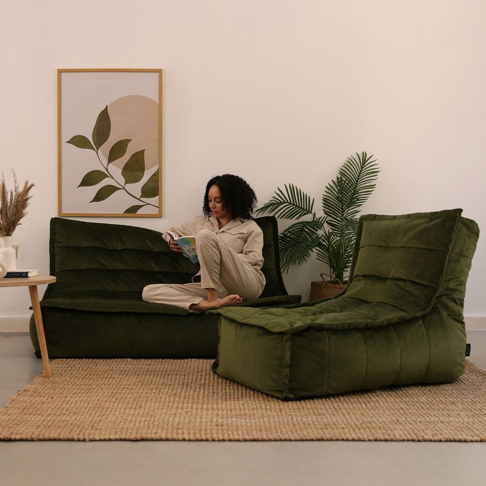 icon® Kota Velvet Sofa and Lounger, Olive