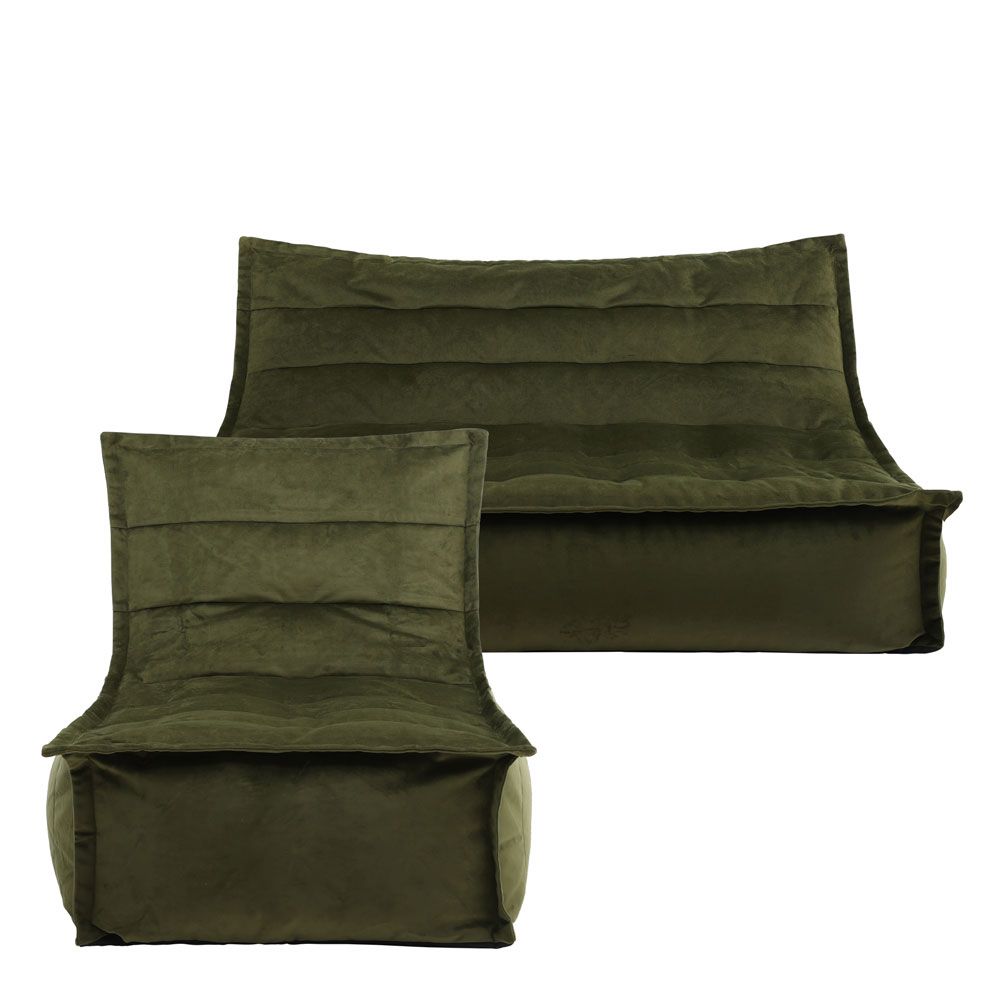 icon® Kota Velvet Sofa and Lounger, Olive