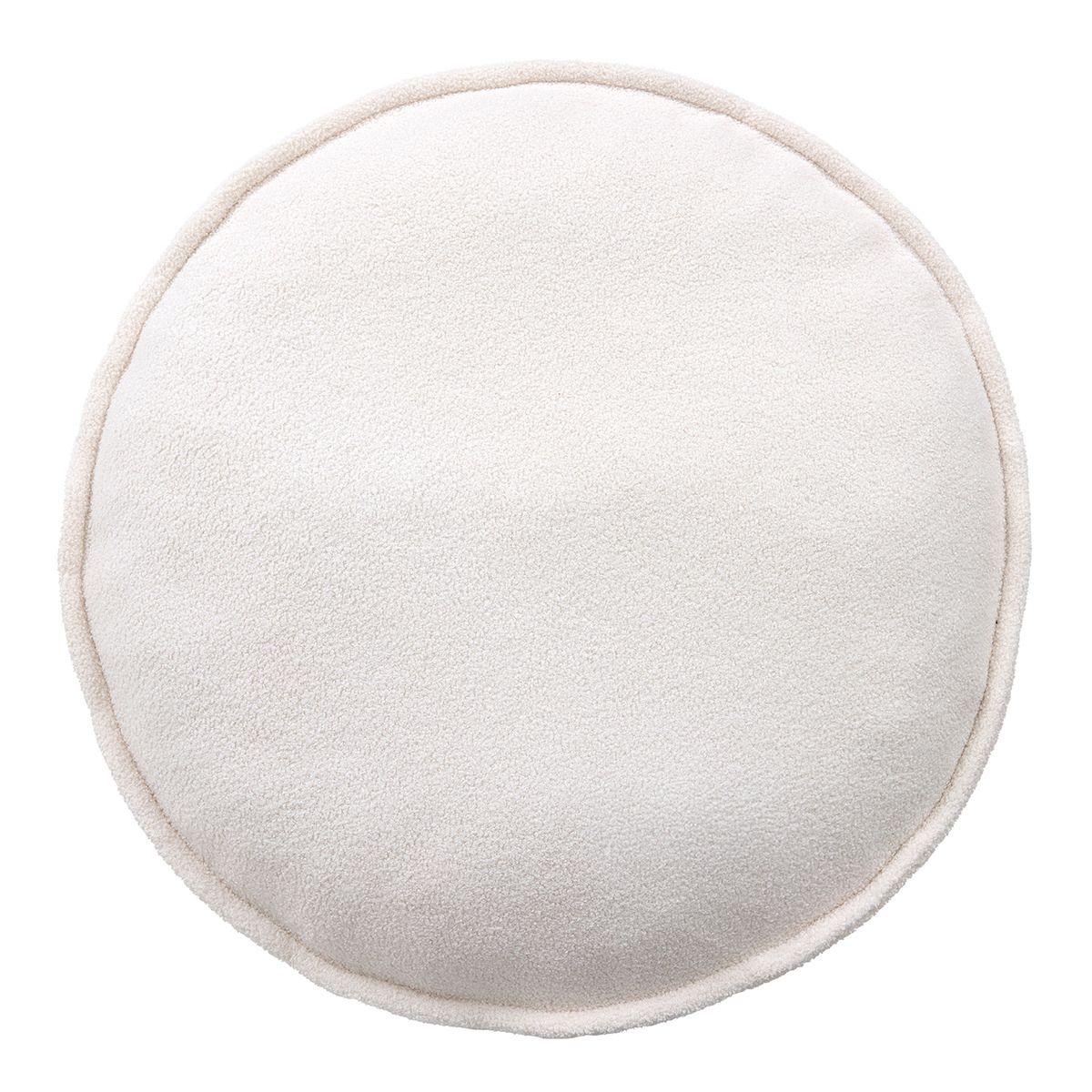 icon® Como Round Boucle Footstool, Cream