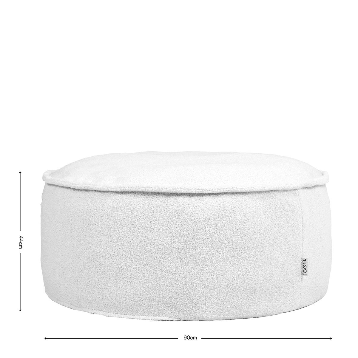 icon® Como Round Boucle Footstool, Cream