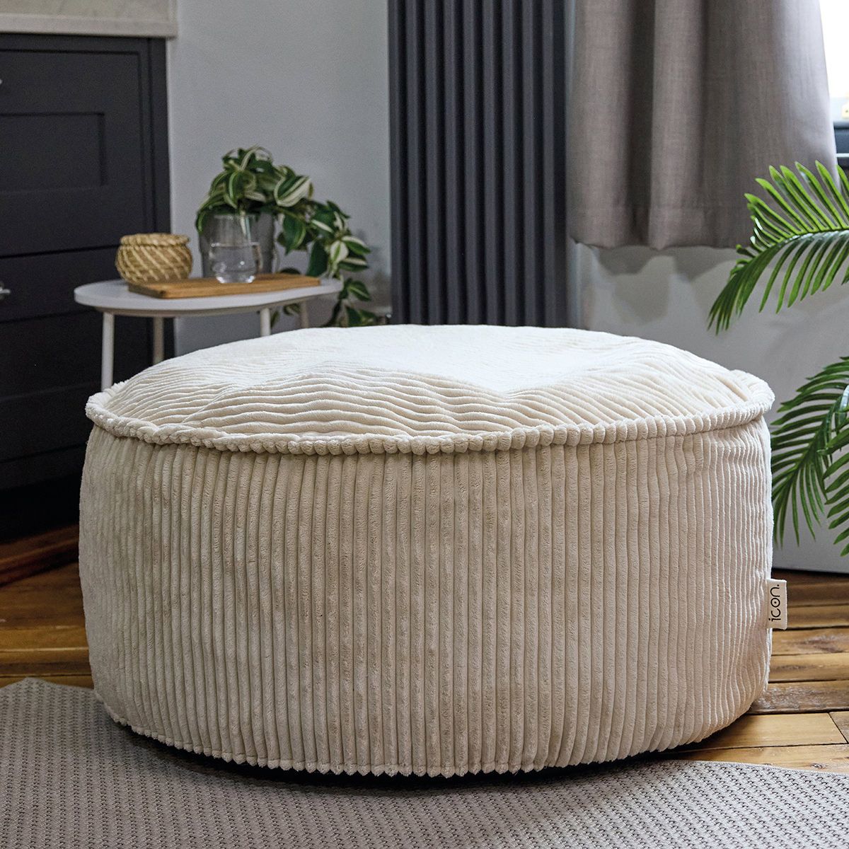 icon® Como Round Chunky Cord Footstool, Natural