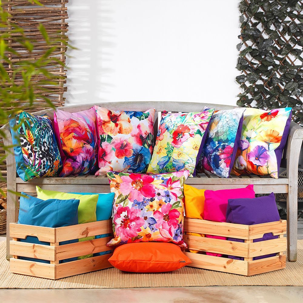 icon® Watercolour Floral Indoor-Outdoor Cushion, Multicolour