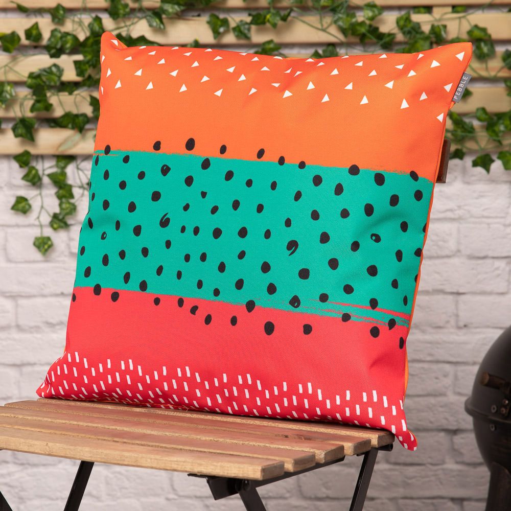 Brush Stripe Outdoor Cushion Lifestyle