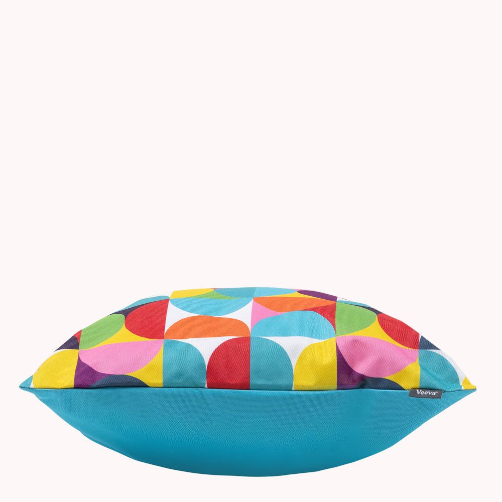 Veeva® Circluar Rainbow Geometric Print Outdoor Cushion