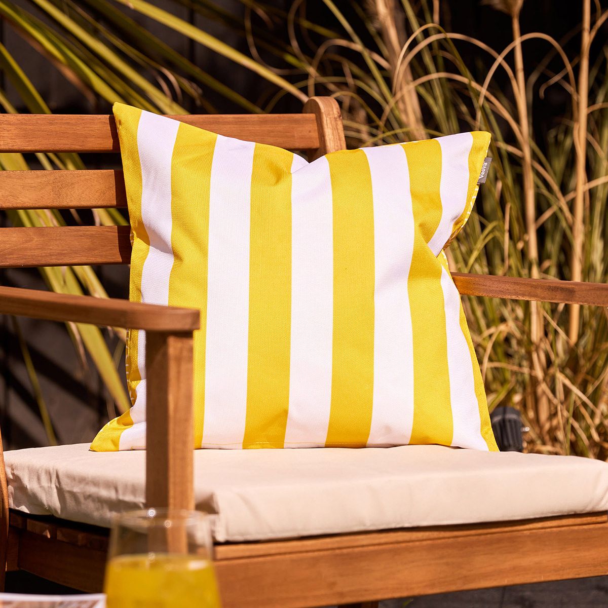 icon® Deck Stripe Indoor-Outdoor Cushion, Yellow