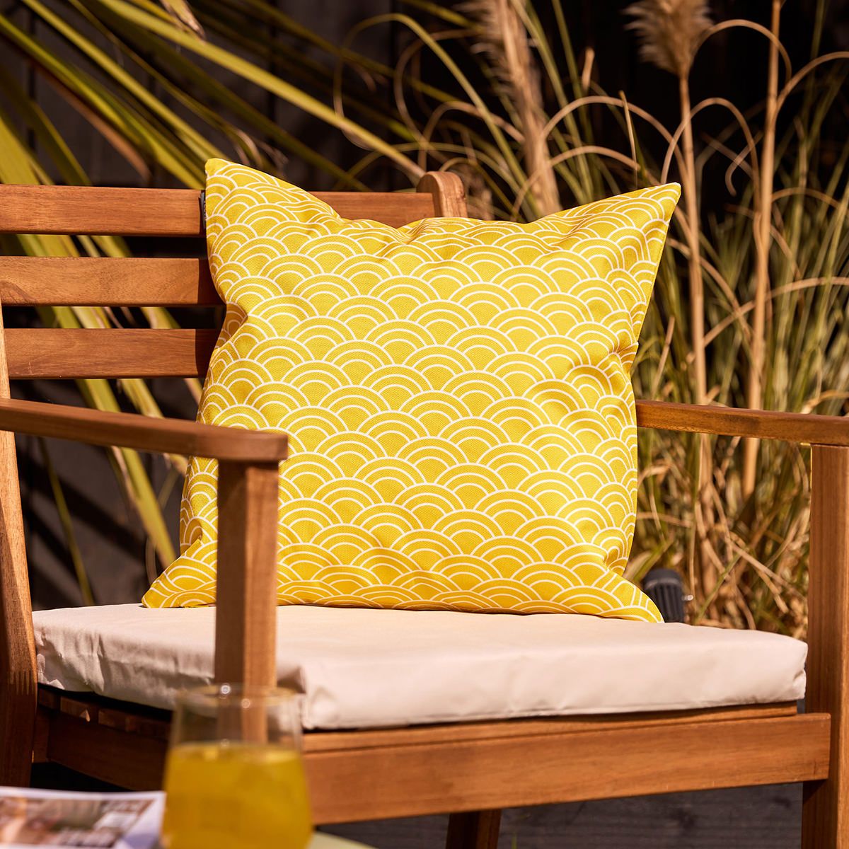 icon® Deck Stripe Indoor-Outdoor Cushion, Yellow