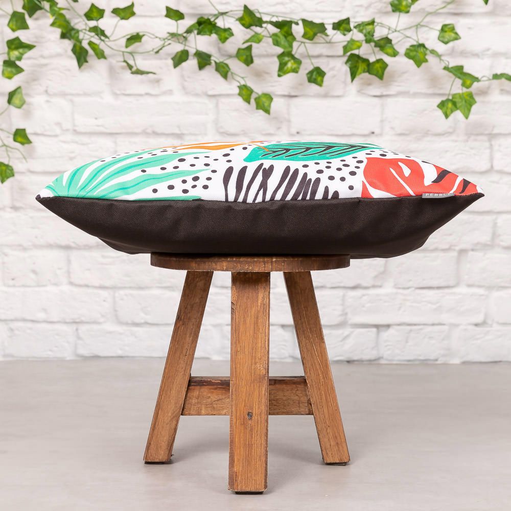 Graphic Palm Print Outdoor Cushion Side