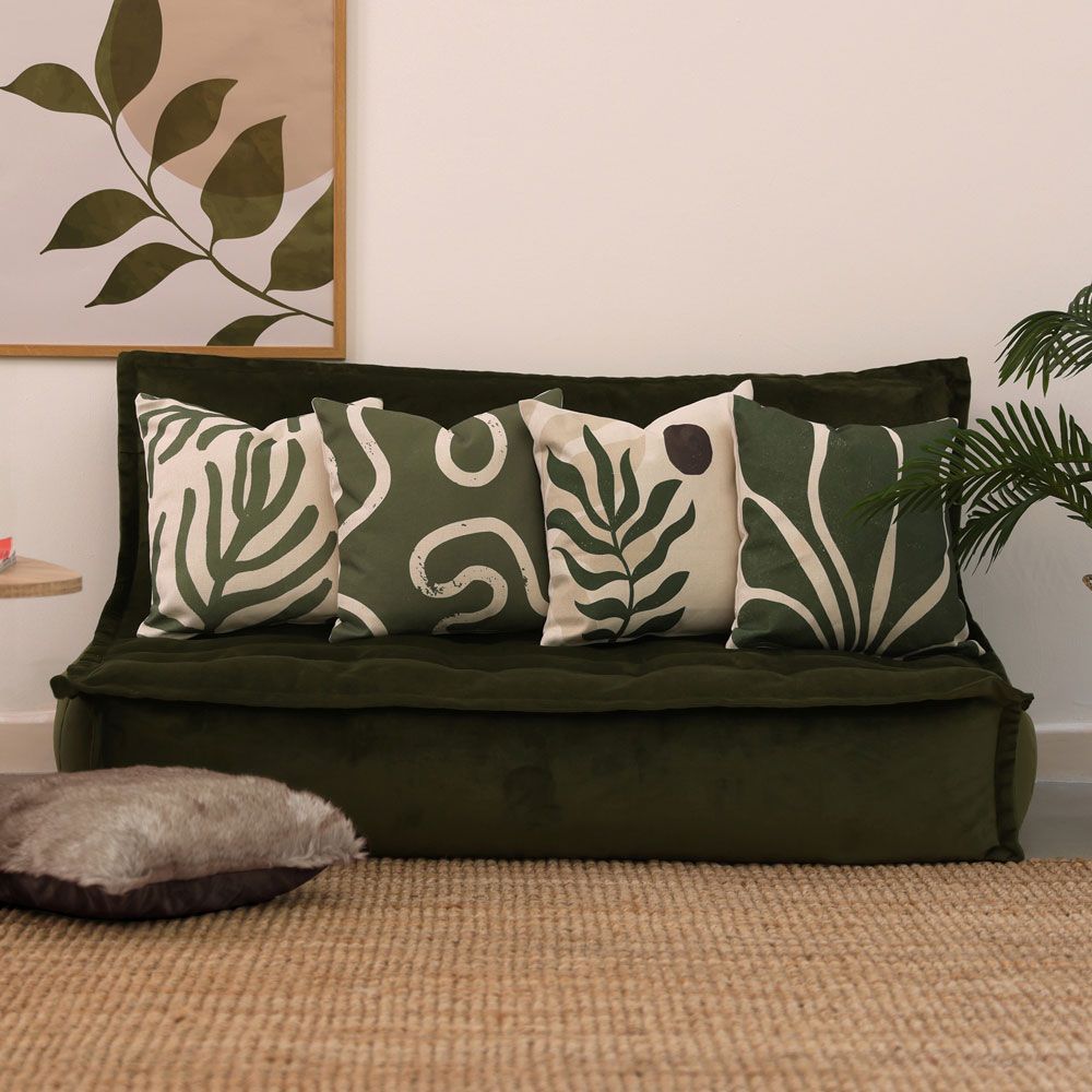 icon® Walnut Leaf Print Cushion, Brown