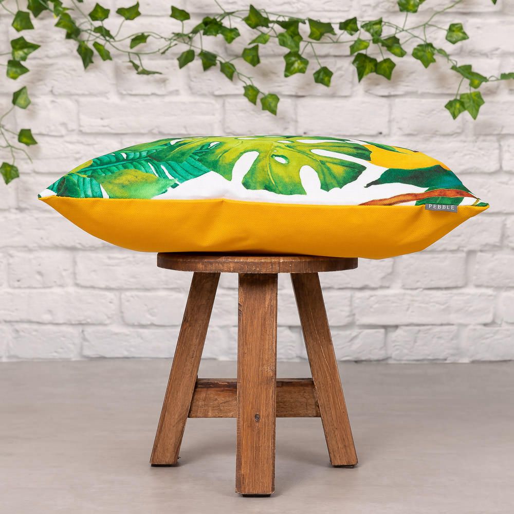 Lemon Leaf Print Outdoor Cushion Side