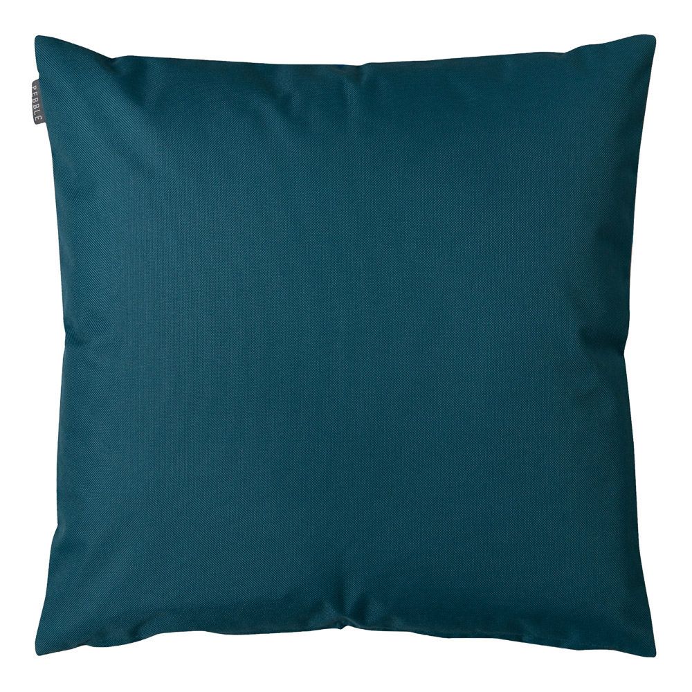 teal palm print outdoor cushion back