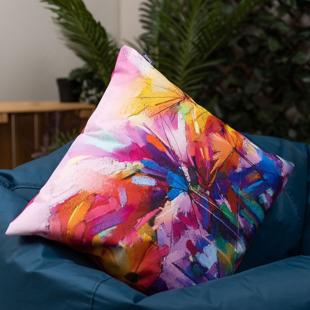 icon® Oil Paint Floral Indoor-Outdoor Cushion, Multicolour