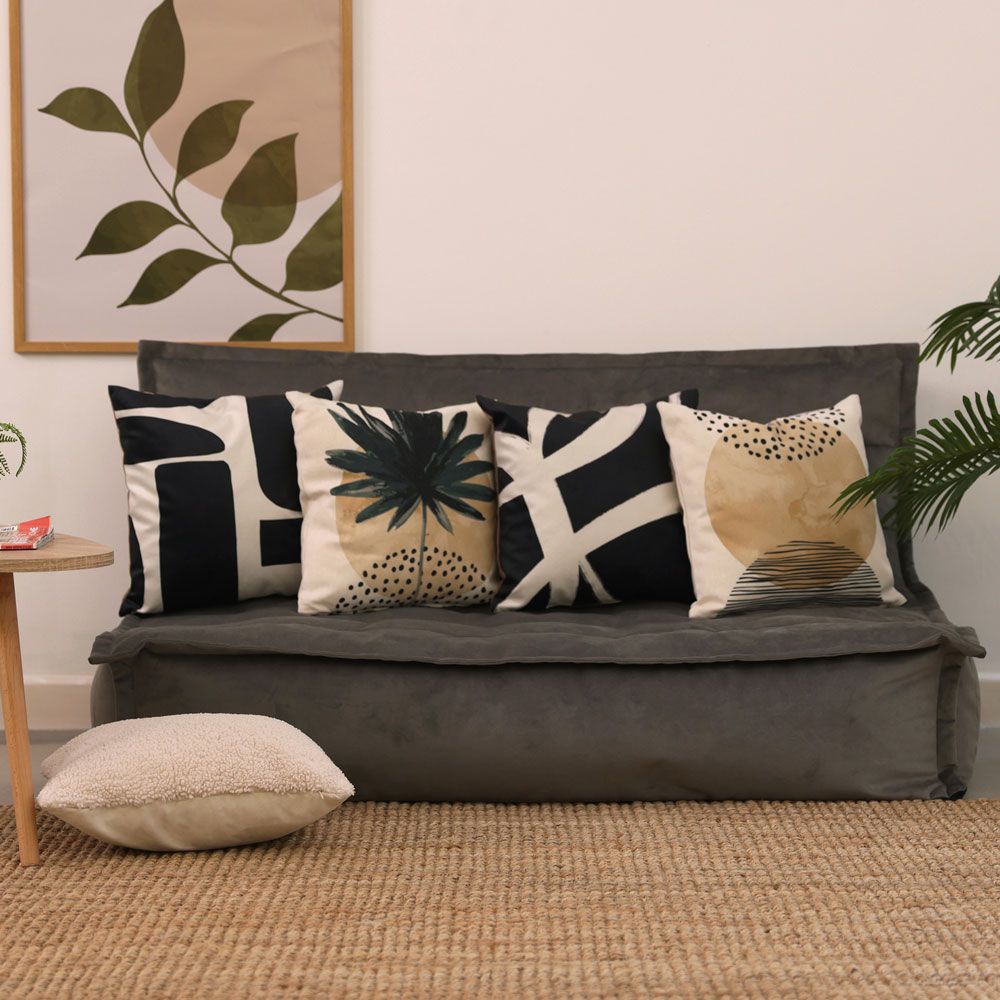 icon® Monochrome Print Velvet Cushion