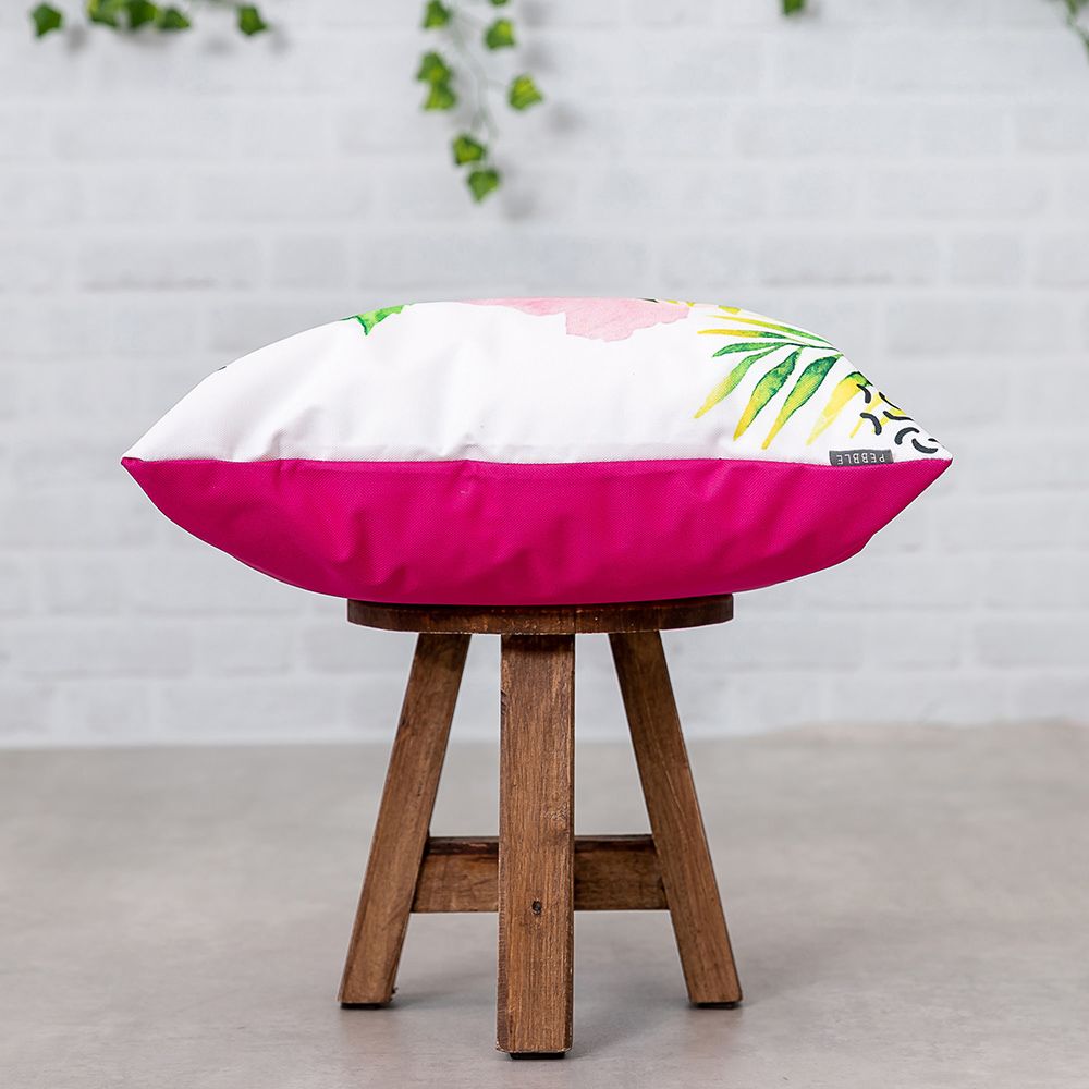 Exotic Floral Print Outdoor Cushion Side
