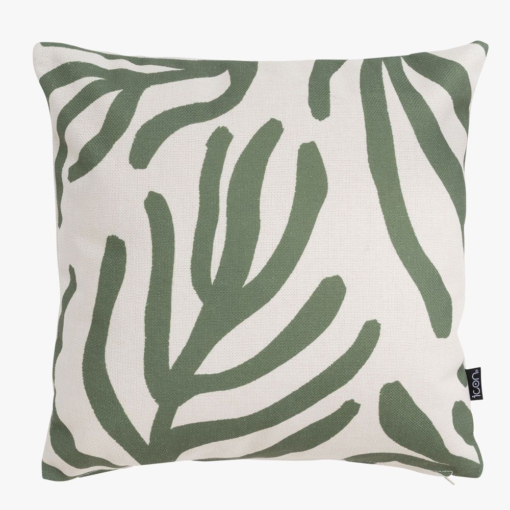 icon® Abstract Leaf Print Indoor-Outdoor Cushion, Multicolour