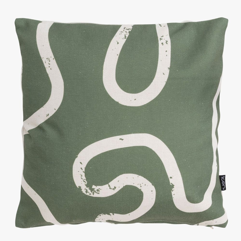 icon® Abstract Squiggle Print Indoor-Outdoor Cushion, Multicolour
