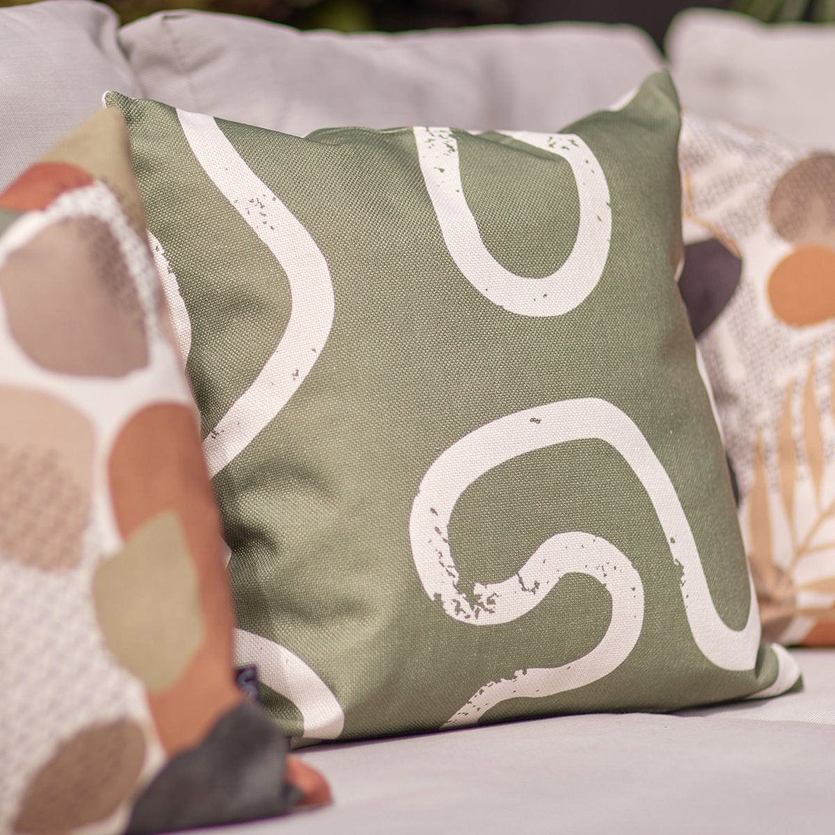 icon® Abstract Squiggle Print Indoor-Outdoor Cushion, Multicolour
